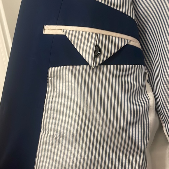 Express Men’s Skinny Fit Innovator Suit Jacket Navy Blue Size 38 R - Picture 5 of 9